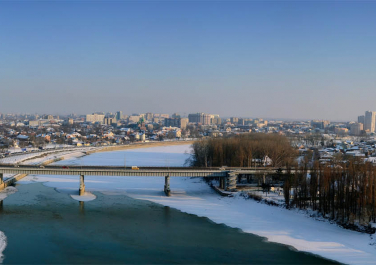 Краснодар зимой, панорама города