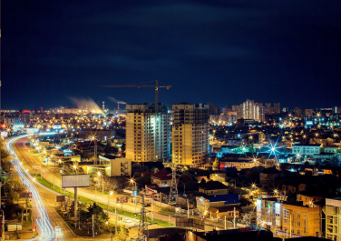 Краснодар, панорама ночного города, Современные, Профессиональные, Панорамные